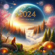 Cover Photo of 2024 New Year Wishes Wallpaper